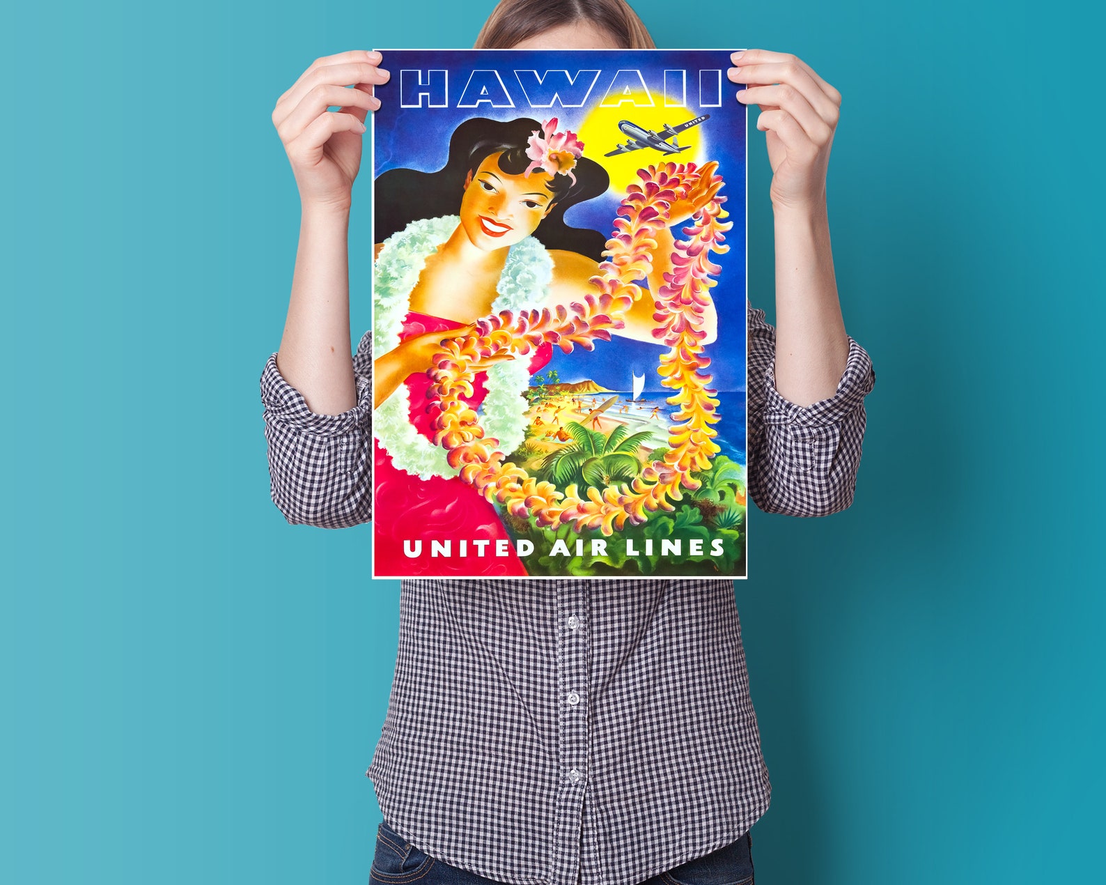 Hawaii Travel Poster Hawaiian Airlines Poster Travel
