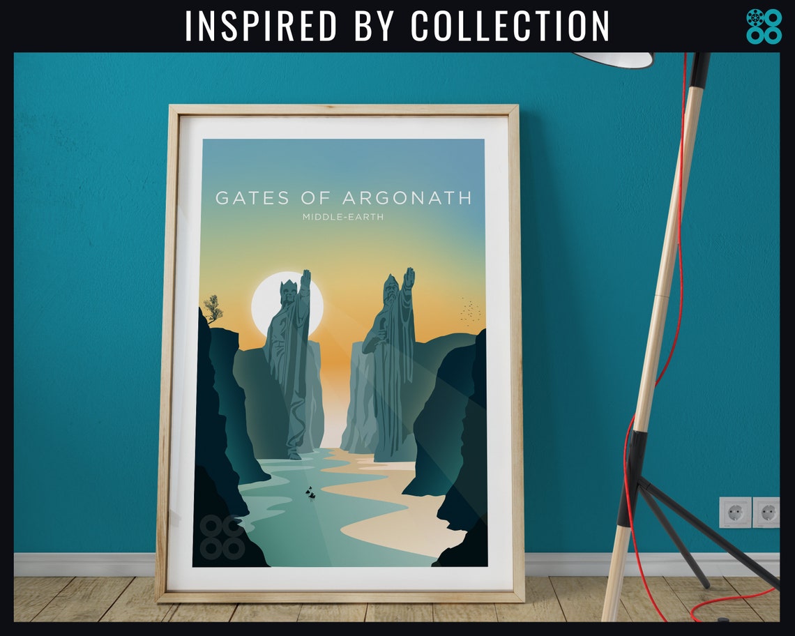 Argonath Poster / Inspired by LOTR Print / Gates of Argonath Etsy