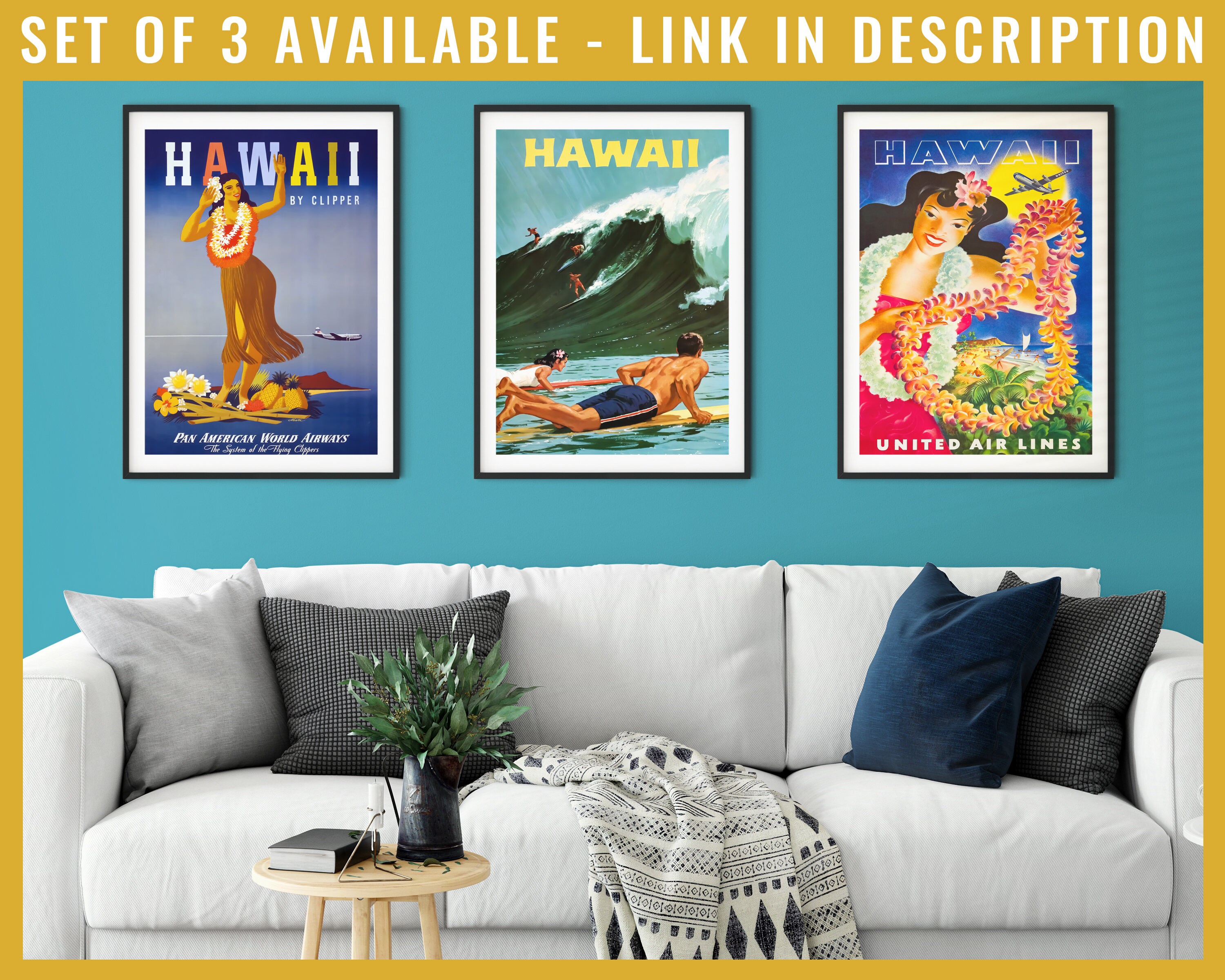Hawaii Travel Poster Hawaiian Airlines Poster Travel
