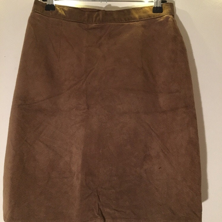 Vintage Suede Skirt - Etsy