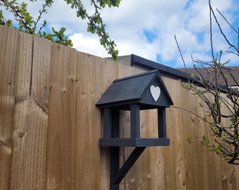 Small Wooden Fence/Post fix bird table. With heart feature