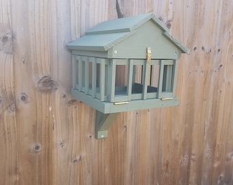 Medium Size Wooden Fence/Post fix bird table. (with grills)