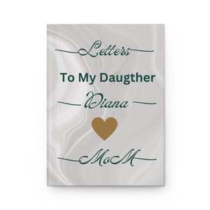 Diario de tapa dura personalizado mate, diario de mamá, carta a la hija, cuaderno minimalista, maqueta de papelería, cuaderno de espiral de flores,