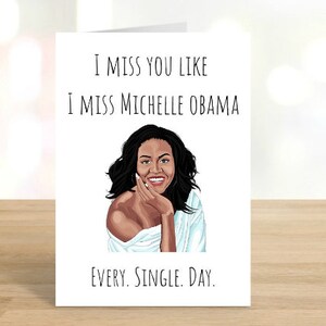 Engraçado para impressão / Michelle Obama / Cartão de saudades / Cartão de isolamento / Cartão de distância social / Presente de quarentena / Quarentena / DOWNLOAD DIGITAL