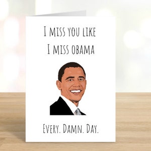 Afdrukbare grappige Obama quarantainekaart / isolatiekaart / sociale afstandskaart / Obama / quarantainecadeau / ik mis je kaart / DIGITALE DOWNLOAD