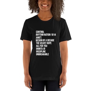 Janet Jackson Shirt / Rhythm Nation / Rhythm Nation 1984 / Damita Jo / All For You Shirt / Janet / The Velvet Rope /Ms. Jackson If You Nasty