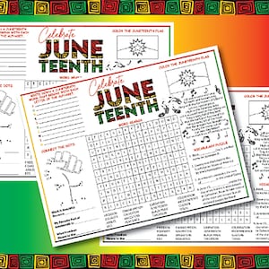 Printable Juneteenth Activity Sheet / Juneteenth / Juneteenth Games / Juneteenth Celebration / Juneteenth Party / Digital