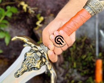 Handgjort Conan Barbarin King Sword: Rostfritt stålblad, läderöverdrag