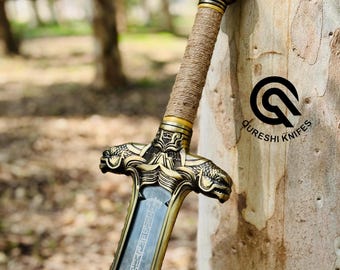 Handgjort Conan the Barbarian Sword Filmreplika Atlanteanen Med Läderslida, Svärd