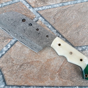 Personalizzato fatto a mano Damasco Acciaio Chef Cleaver 11" Con la fasa