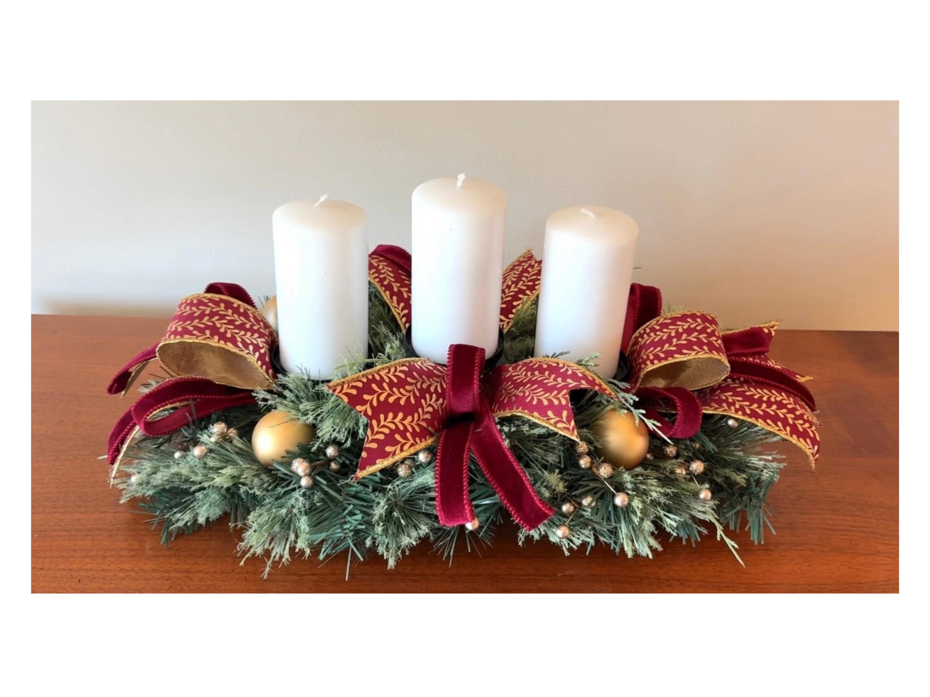 22 Christmas Table Centerpieces for a Festive Feast 4 Christmas Centerpiece for Table, Burgundy & Gold Holiday…