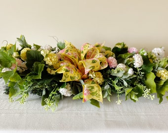 Versatile Spring and Summer Centerpiece for table, Long Spring Floral Tabletop Decor, Spring Wall Swag