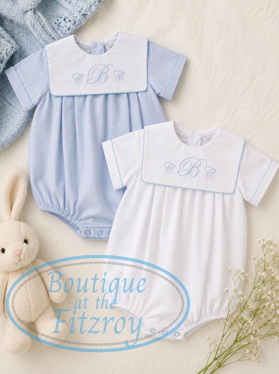 Personalized Boys Bubble Romper | Monogram Baby Boy Outfit | Heirloom ...