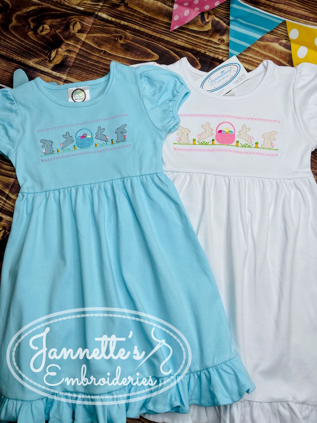 Girls Custom Embroidered Easter Dress / Girls Easter Dress / Easter