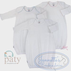 Paty Inc Baby Gown / Personalized Baby Gown / Heirloom Keepsake / Monogramed Infants Gown / Baby Coming Home Outfit