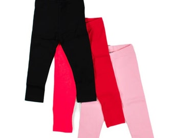 Girls Leggings / Unisex Leggings  / Red Leggings/ Black Leggings / Pink Leggings