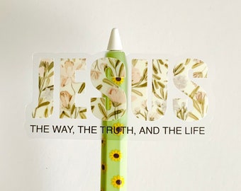 Jesus Sticker, Bible verse sticker, Christian sticker, Clear sticker