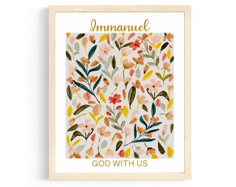 Immanuel- God With Us, Bible Verse Art Print, Wall Art, Wall Print, Christian Art, Christmas Decor