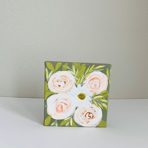 Abstract Floral Painting | Acrylic on Canvas, Mini Painting