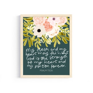 Christian Art Print  | Scripture Gift | Wall Art | Wall Print | Bible Verse Art | Floral Print