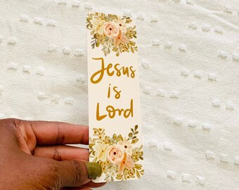 Jesus is Lord Bookmark | Double sided Floral Bookmark | Christian Page Marker | Christmas Stocking Stuffer ideas | Christian Bookmark