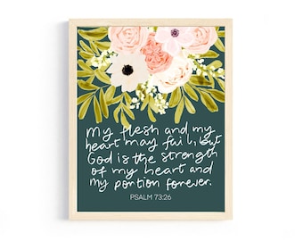 Christian Art Print  | Scripture Gift | Wall Art | Wall Print | Bible Verse Art | Floral Print