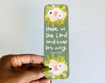 Hope in The Lord Bookmark | Christian Page Marker | Christmas Gift | Stocking Stuffer ideas | Bible Verse Bookmark | Christian Bookmark