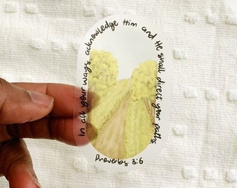 He Shall Direct Your Path - Bible verse sticker, Christian sticker, Clear sticker