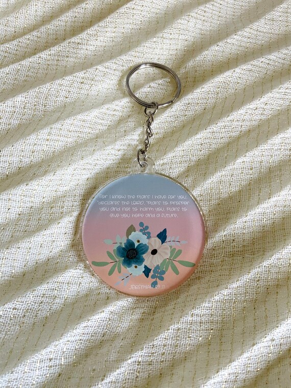 Bible Verse Keychain Christian Keychain for I Know the Plans I