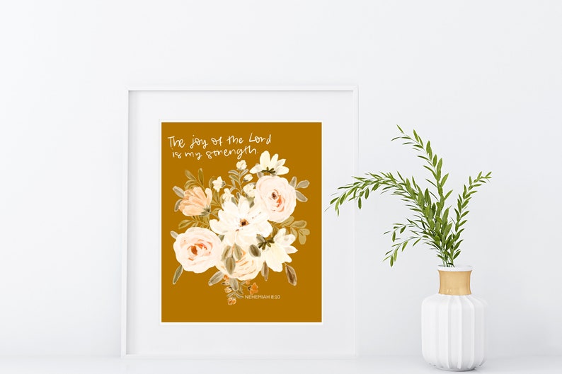 Bible Verse Art Print | the Joy of the Lord is My Strength | Wall Art ...