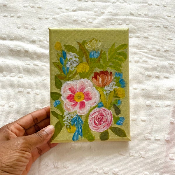 Acrylic Painting Flowers Etsy