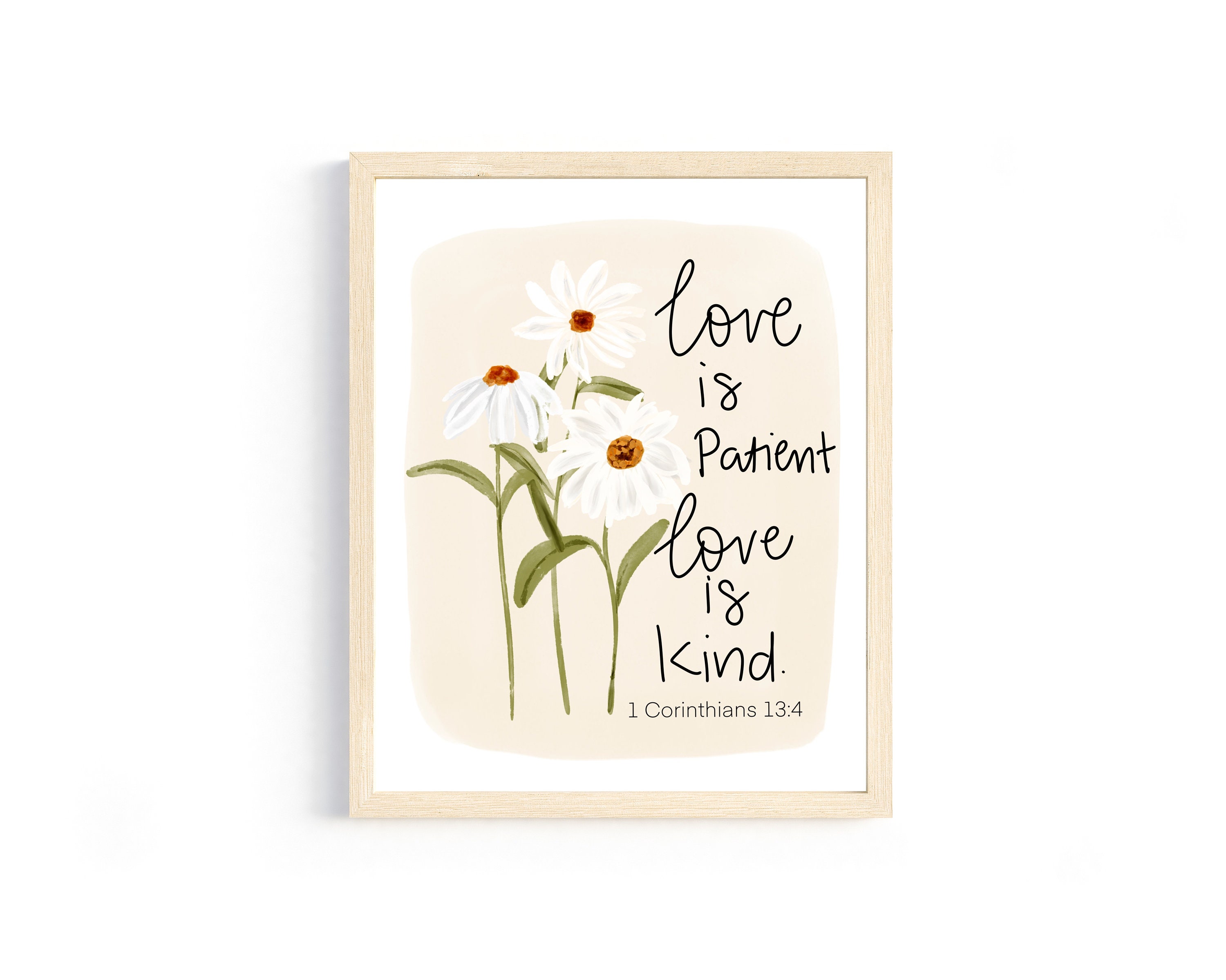 Bible Verse Art Print, Love is Patient , Set of 2 Poster Prints, Wall ...