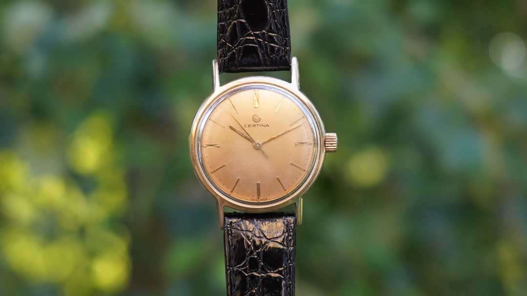Vintage Certina Watch Mechanic Gold Plated Etsy