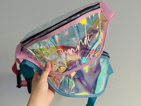 Holographic pink fanny pack sales