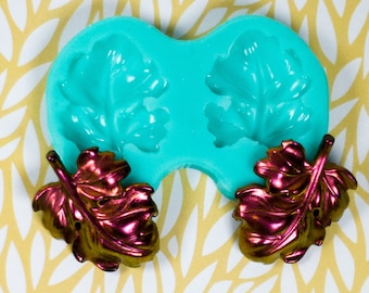 1.5" Realistic Leaf Mold - Shiny Detailed Silicone Mold for Resin, Clay, Baking - Leaf Mold- Earring Mold - Resin Pendant Mold