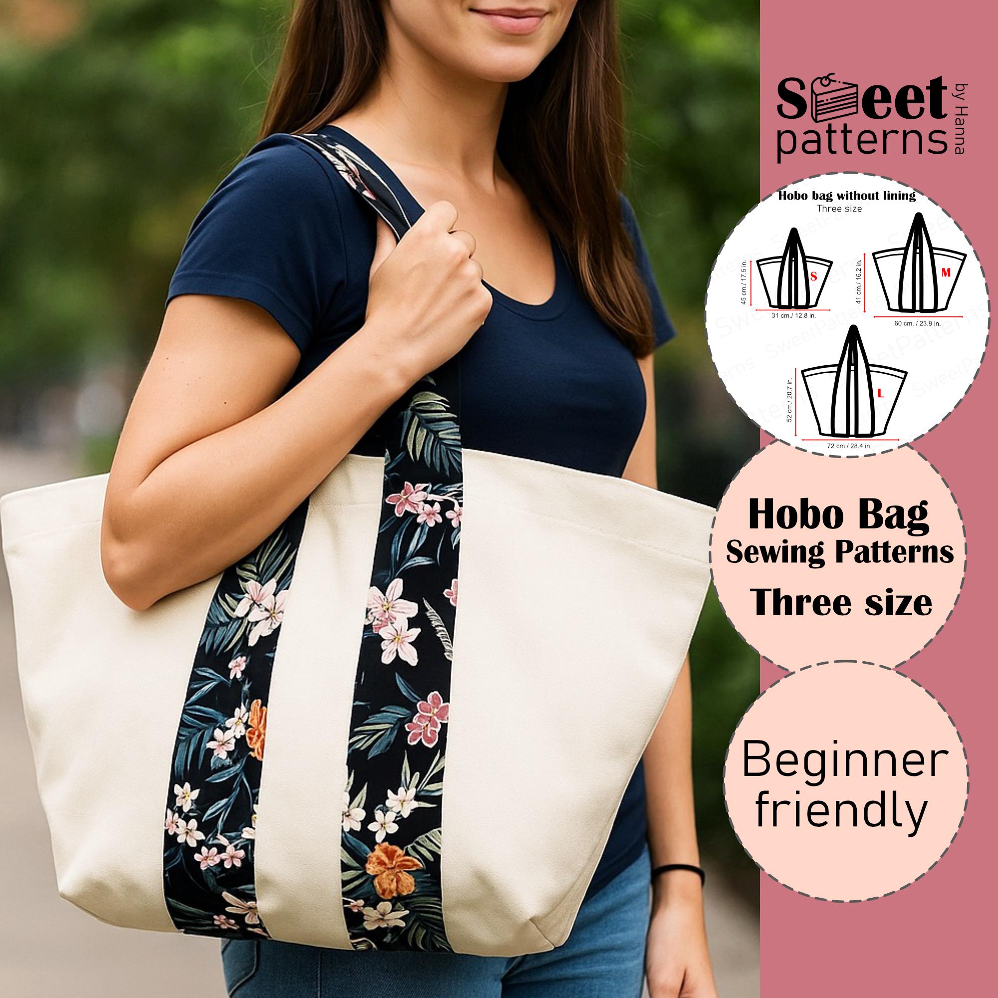Boho Hobo Bag Sewing Pattern PDF , Photo Tutorial, Three Size, Unlined ...