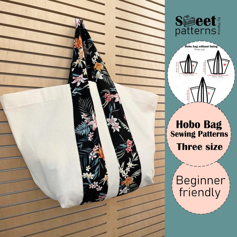 Boho Hobo Bag Sewing Pattern PDF , Photo Tutorial, Three Size, Unlined ...