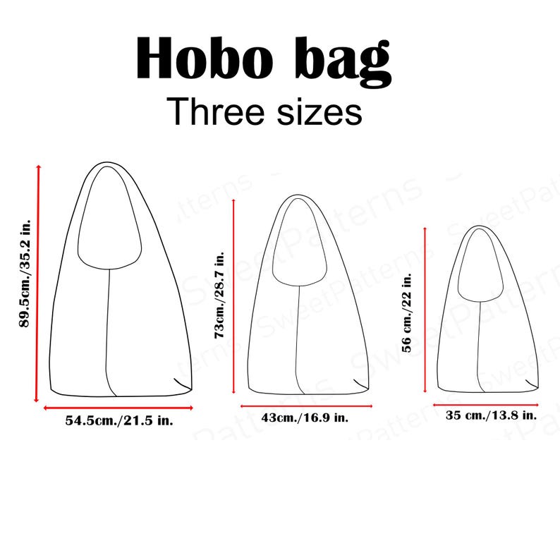 Boho Hobo Bag Sewing Pattern PDF , Photo Tutorial, Three Size - Etsy