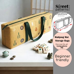Mahjong Mat Storage Bags PDF Sewing Patterns , Travel Tile Storage Case Pattern PDF, Organizer for Mahjong Set, Gift for Mahjong Lovers