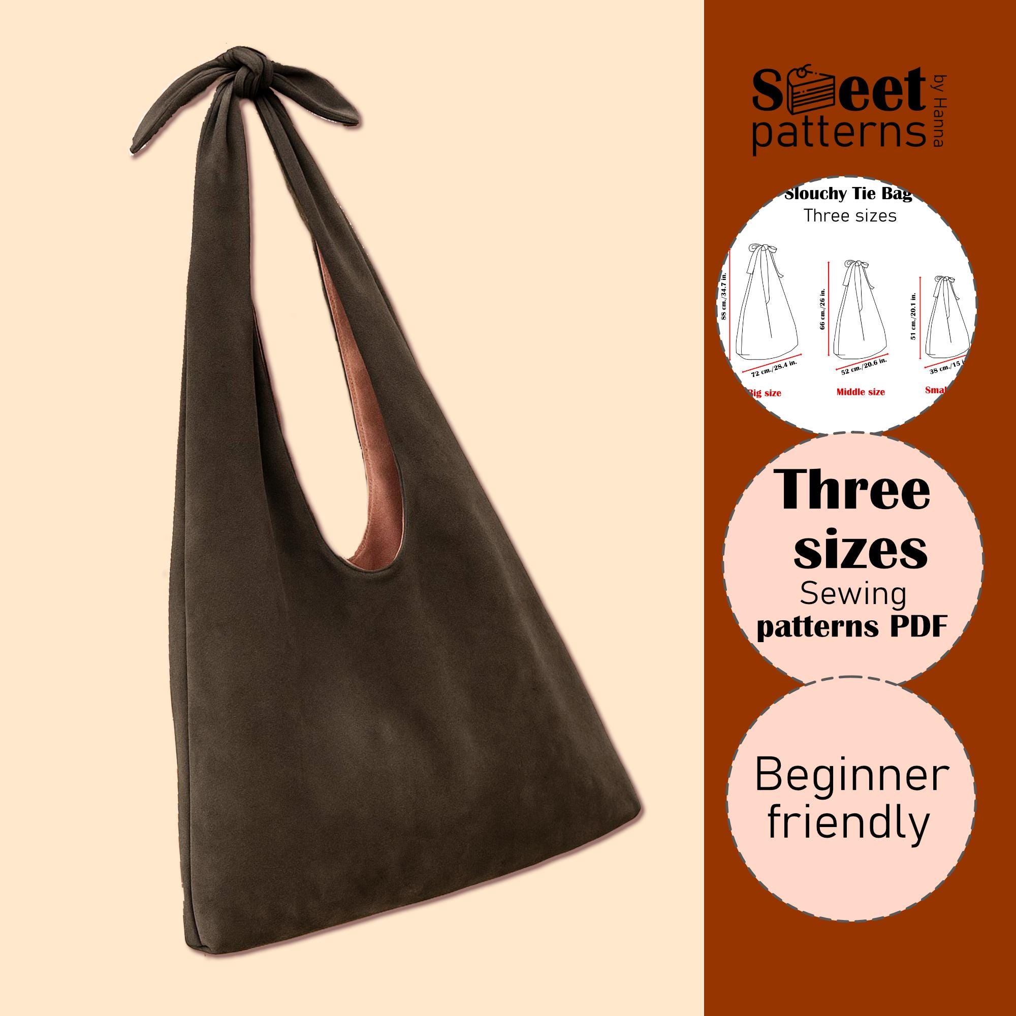 Boho Hobo Bag Sewing Pattern PDF, Slouchy Tie Bag PDF Pattern - Etsy
