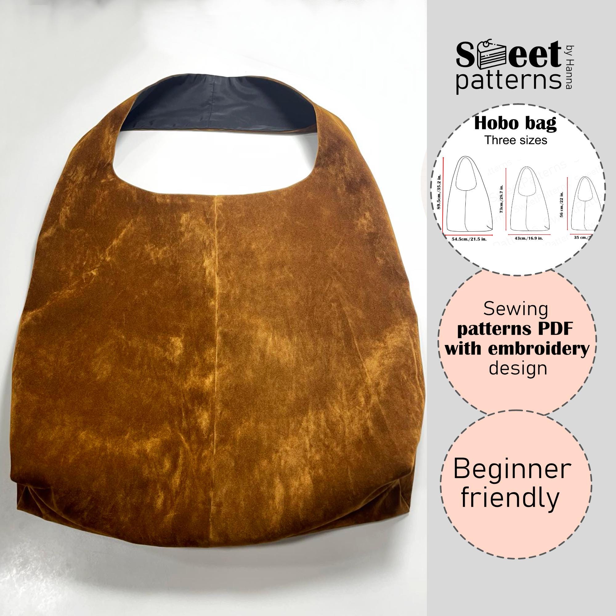 Boho Hobo Bag Sewing Pattern PDF , Photo Tutorial, Three Size - Etsy
