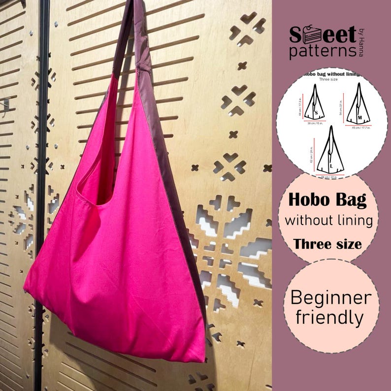 Boho Hobo Bag Sewing Pattern PDF , Photo Tutorial, Three Size, Bag ...