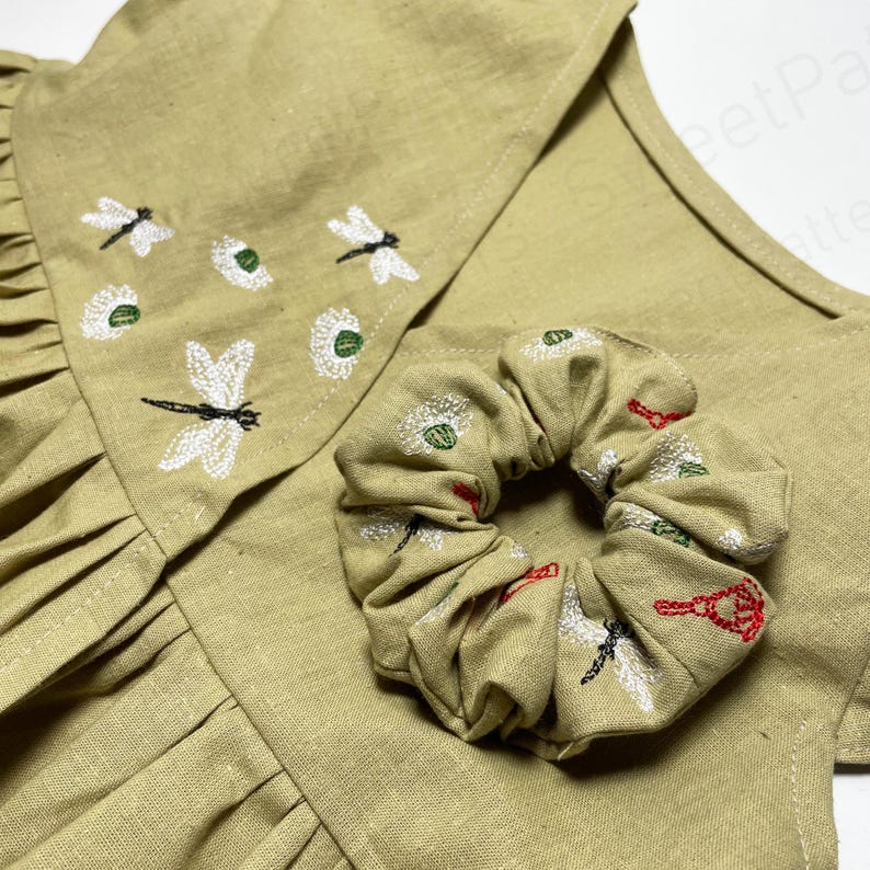 Kids Dress & Bucket Hat Sewing Pattern Set With Embroidery (PDF Pattern ...