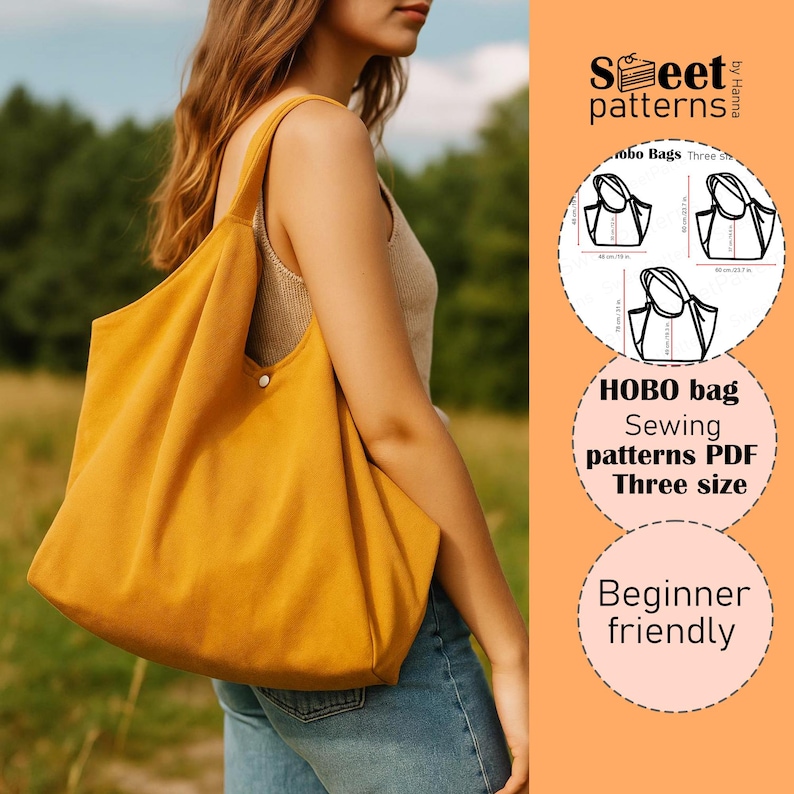 Boho Hobo Bag Sewing Pattern PDF , Three Size, Photo Tutorial - Etsy
