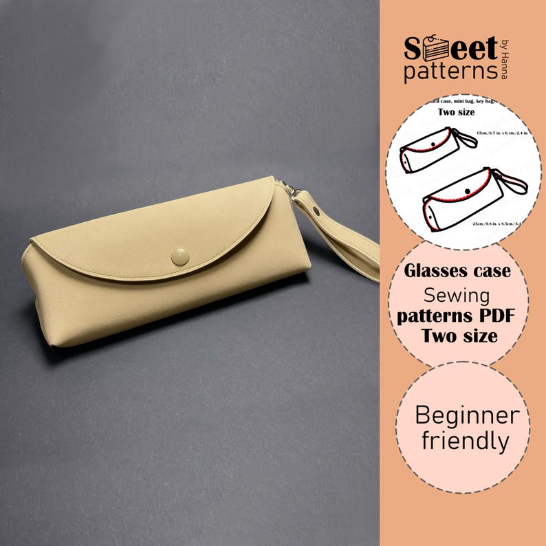 Sewing Case Pattern Glasses Case Sewing Pattern PDF , 2 Sizes, Mini Bag, Pencile Case ...