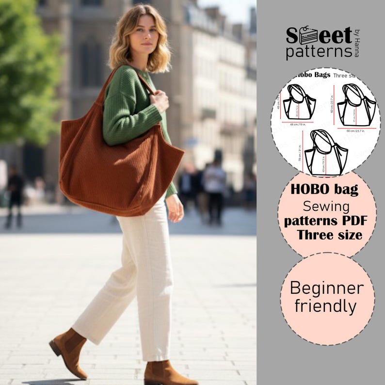 Boho Hobo Bag Sewing Pattern PDF , Three Size, Photo Tutorial - Etsy