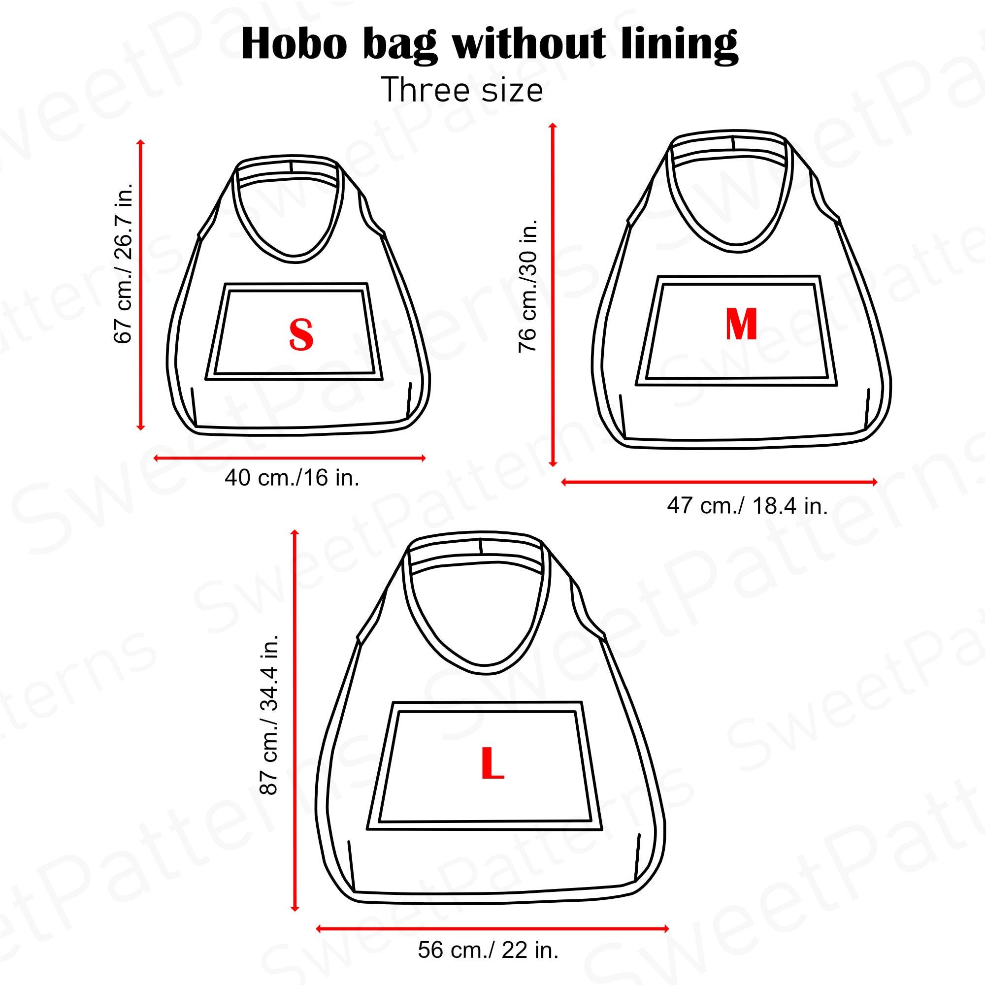 Boho Hobo Bag Sewing Pattern PDF , Photo Tutorial, Three Size, Unlined ...