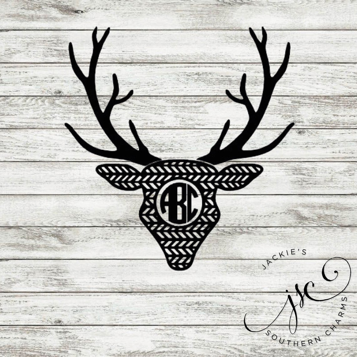 Deer Monogram Vinyl Decal - Etsy