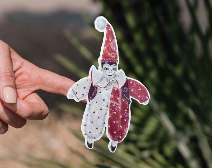 Vested Sticker Little Clown Sticker | 3in Vested Clown Doll Glossy Vinyl Sticker - Etsy
