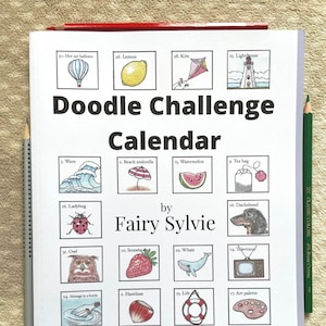 Doodle Challenge Calendar Drawing Book for Adults • Daily Drawing Challenge • Drawing Prompts • Art Challenge • Activity Book for Teens